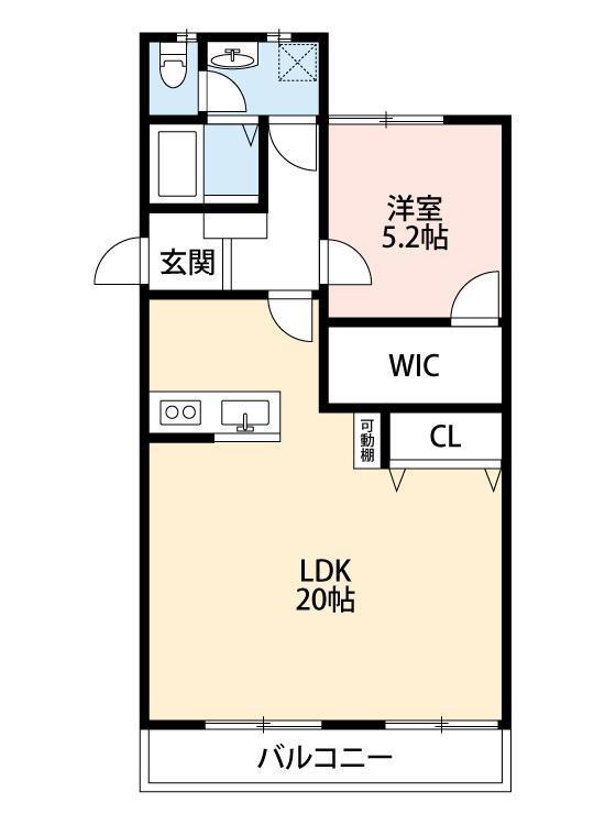 RE・VIVE景の宮(1LDK/1階)の間取り写真