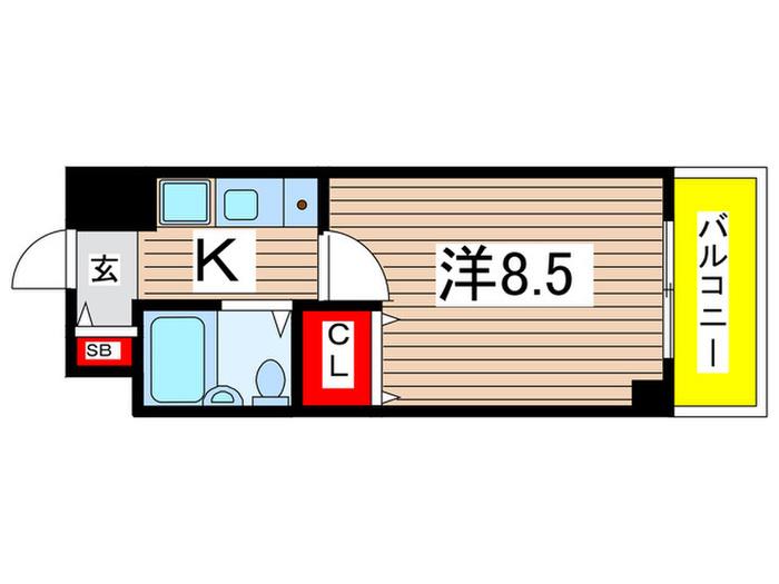 第三谷中コーポ(1K/3階)の間取り写真