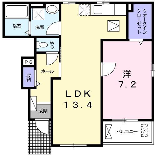 メゾン・アルカンシエル・ドウ(1LDK/1階)の間取り写真