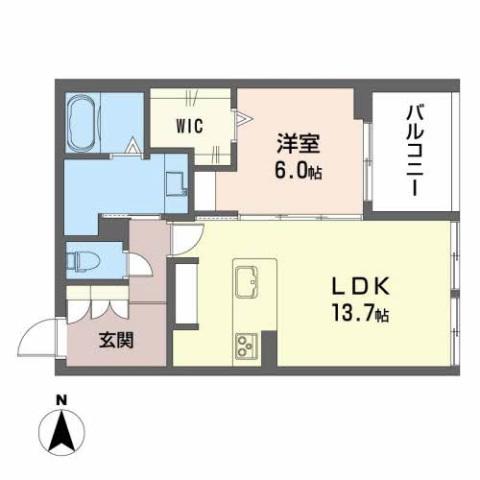 シャーメゾンキャメリア(1LDK/1階)の間取り写真