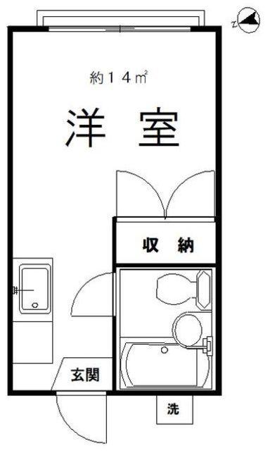 リバティハウス(ワンルーム/1階)の間取り写真