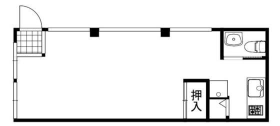 藤井ビル(ワンルーム/1階)の間取り写真