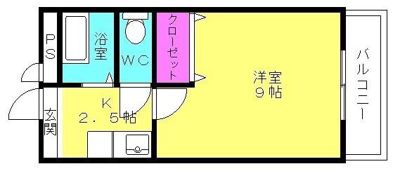 フロンティア21(1K/2階)の間取り写真