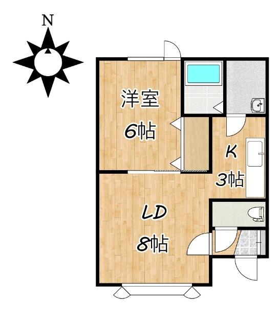 ピアヒルズII(1LDK/2階)の間取り写真