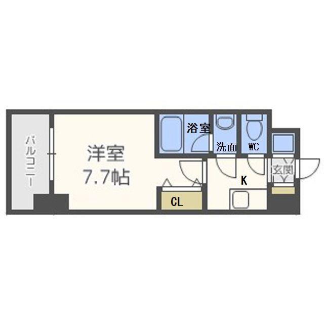 S-RESIDENCE福島LUXE(1K/15階)の間取り写真