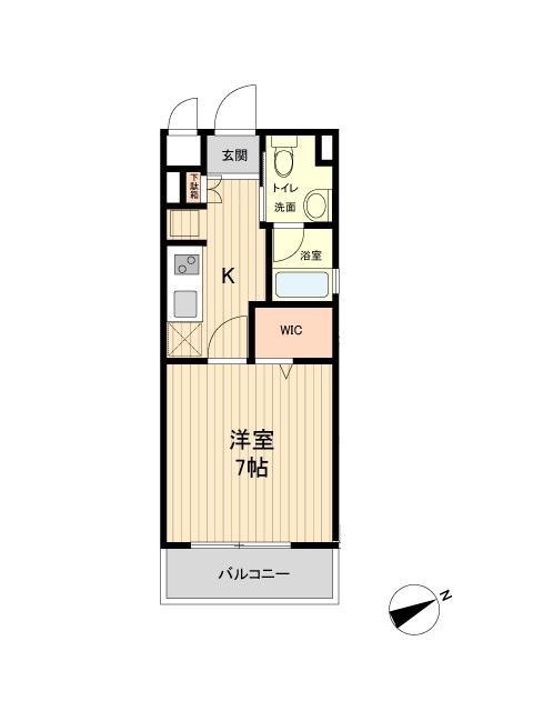 レジディア調布(1K/2階)の間取り写真