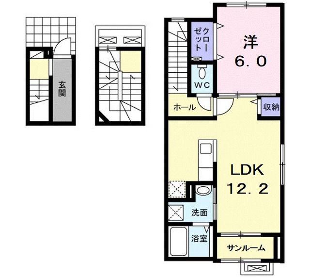 グラン カルフ-ル(1LDK/3階)の間取り写真