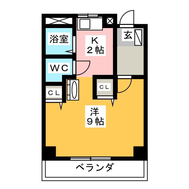 ロイヤルヒルズ(1K/3階)の間取り写真