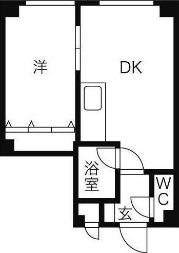 ローズマリー(1DK/3階)の間取り写真