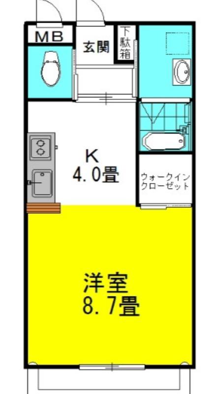 シティコートII(ワンルーム/2階)の間取り写真