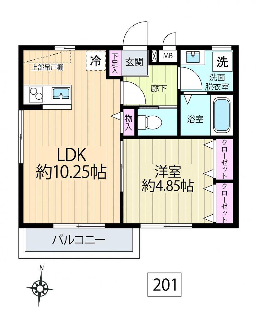 Mハウス(1LDK/2階)の間取り写真