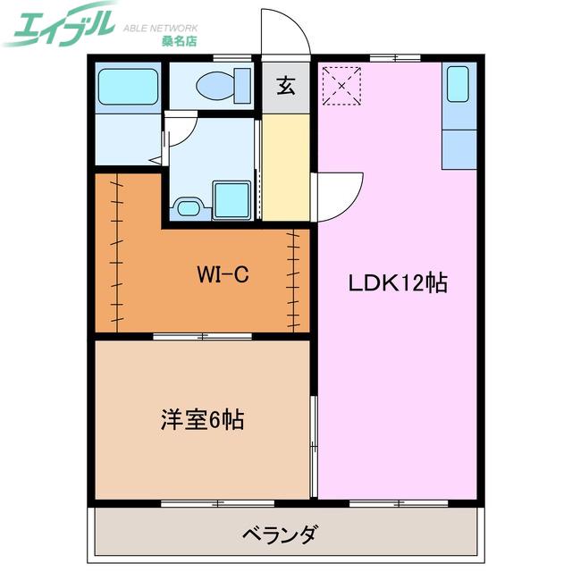 タウニー城の内(1LDK/2階)の間取り写真
