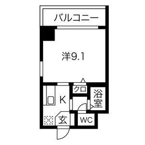 アビタシオン鶴舞(1K/6階)の間取り写真