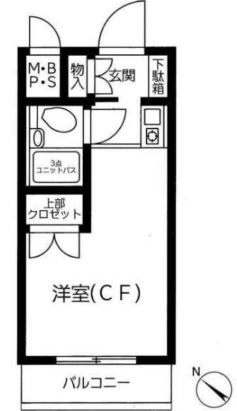 横浜南プラザ(ワンルーム/4階)の間取り写真