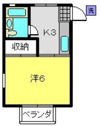 ハイツTSK(1K/2階)の間取り写真