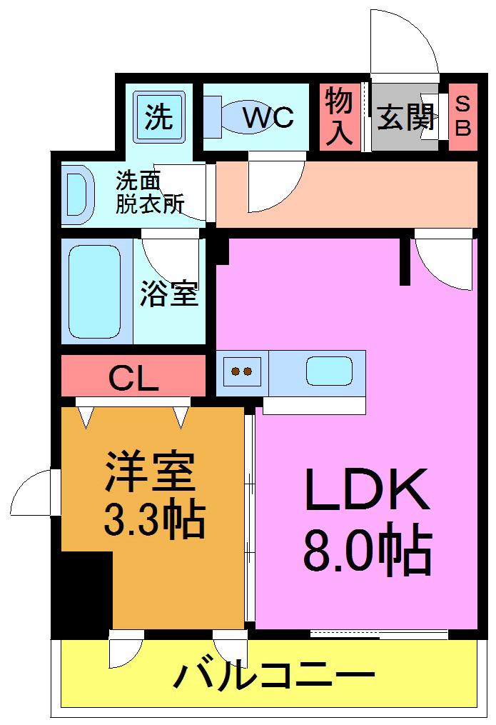 アメニティ市川NEXT(1LDK/5階)の間取り写真
