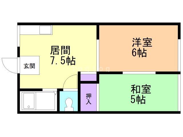 ティストニーII(2DK/2階)の間取り写真