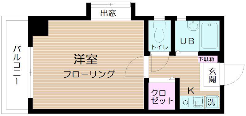 ビルトモア西新宿(1K/9階)の間取り写真