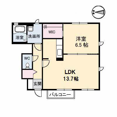 サニーハイツ(1LDK/1階)の間取り写真