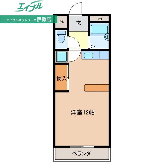 プリンス(ワンルーム/3階)の間取り写真