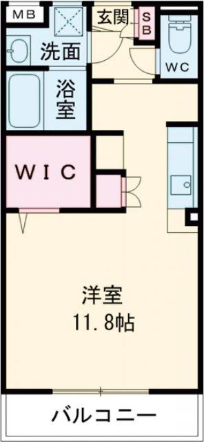 花山手東3丁目YMマンション(ワンルーム/2階)の間取り写真