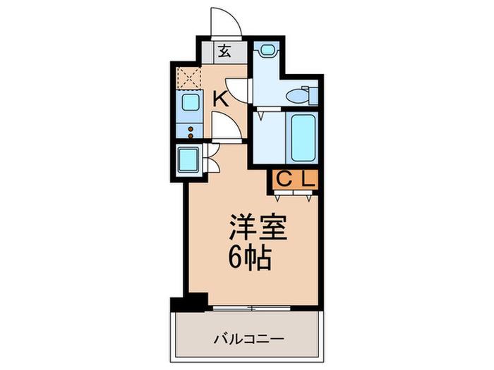 ブリリアントコート西田辺(1K/8階)の間取り写真