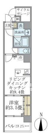 DS VARIE三ノ輪レジデンス(1LDK/6階)の間取り写真