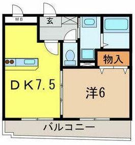 サン・ボナール(1DK/3階)の間取り写真