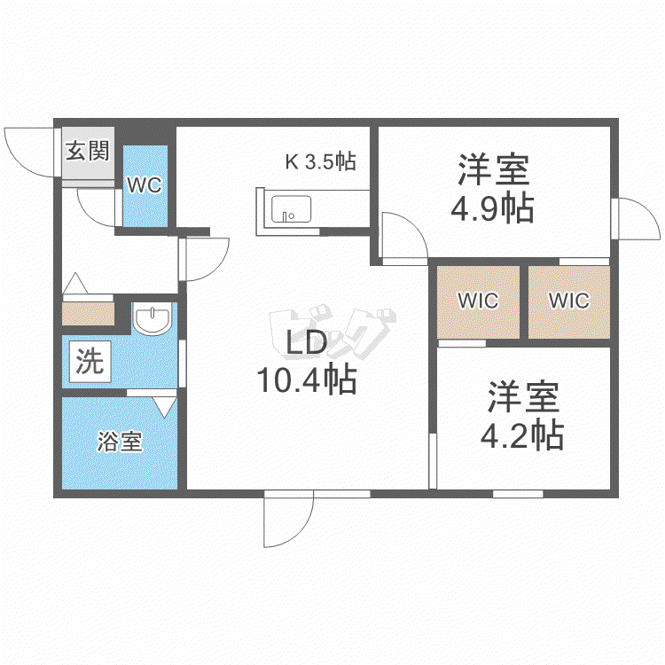 RIVIERE 手稲 AVANCE(2LDK/2階)の間取り写真