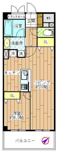 ファリーチェ成瀬(1LDK/2階)の間取り写真