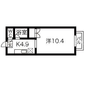 プレステージ風(1K/1階)の間取り写真