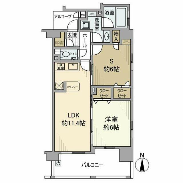 エステムプラザ芝公園 部屋番号1504(1SLDK/15階)の間取り写真