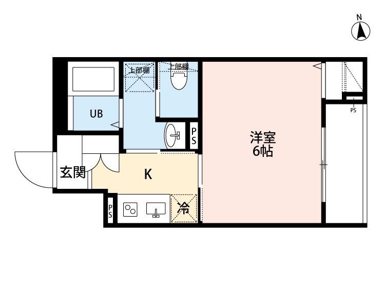 クロワッサン六町(1LDK/3階)の間取り写真