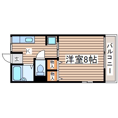 CHハッピーハイツ(1K/2階)の間取り写真