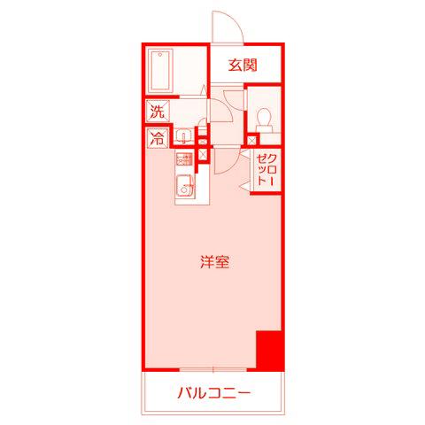 エテルナ(1K/9階)の間取り写真