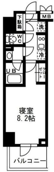  レジディア亀戸-(1K/4階)の間取り写真