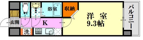 ノーブル広島駅前(1K/5階)の間取り写真