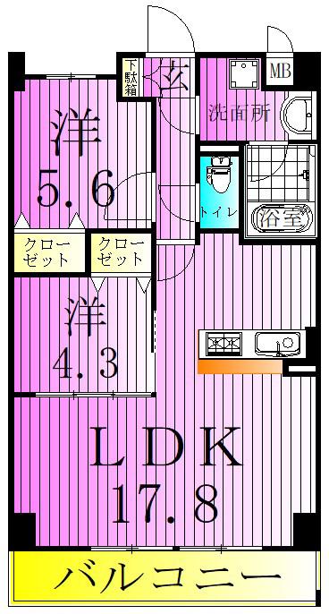 LIER &224 LAVENIR(2LDK/8階)の間取り写真