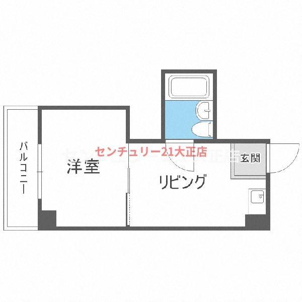 デイズハイツ三先(1DK/8階)の間取り写真