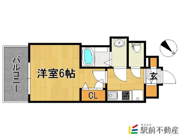 エステムプラザ博多駅南(1K/3階)の間取り写真