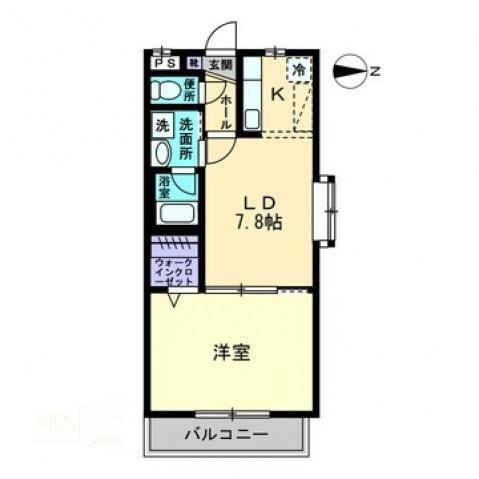 ピュアベルデ大供(1LDK/3階)の間取り写真