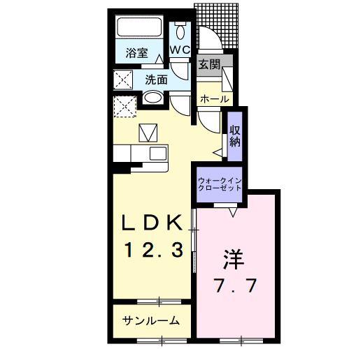 アイランドヒルズ神栖II(1LDK/1階)の間取り写真