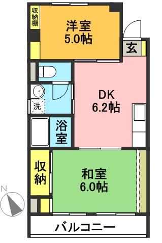正吉マンション(2DK/2階)の間取り写真