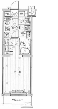 ルーブル武蔵新城参番館(1K/2階)の間取り写真