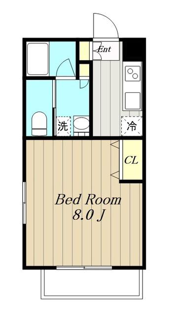 シャトーライフ相模原V(1K/5階)の間取り写真