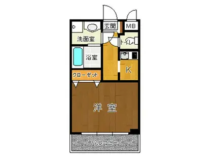 ラ・コート・ドール新神戸(1K/1階)の間取り写真