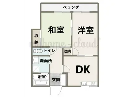 ニューサンハイツK(2DK/1階)の間取り写真