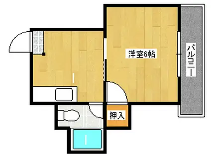 コーポ西田(1DK/2階)の間取り写真