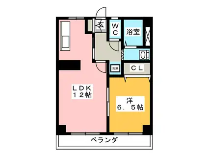 長村ビル(1LDK/4階)の間取り写真