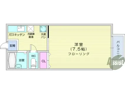 チェリーハウス(1K/2階)の間取り写真